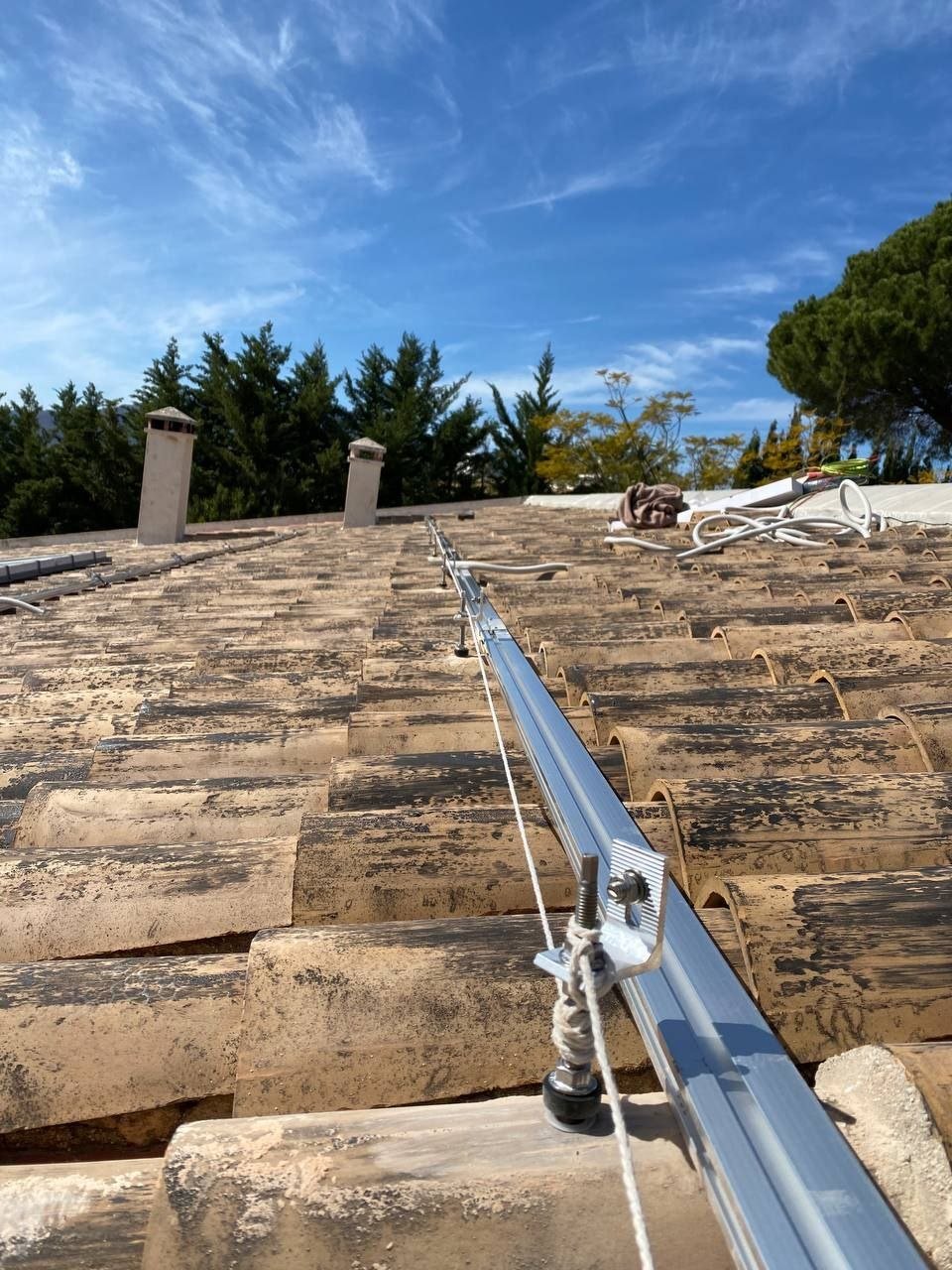 solar panel mounting structure installed on villa in Guadalmina Marbella