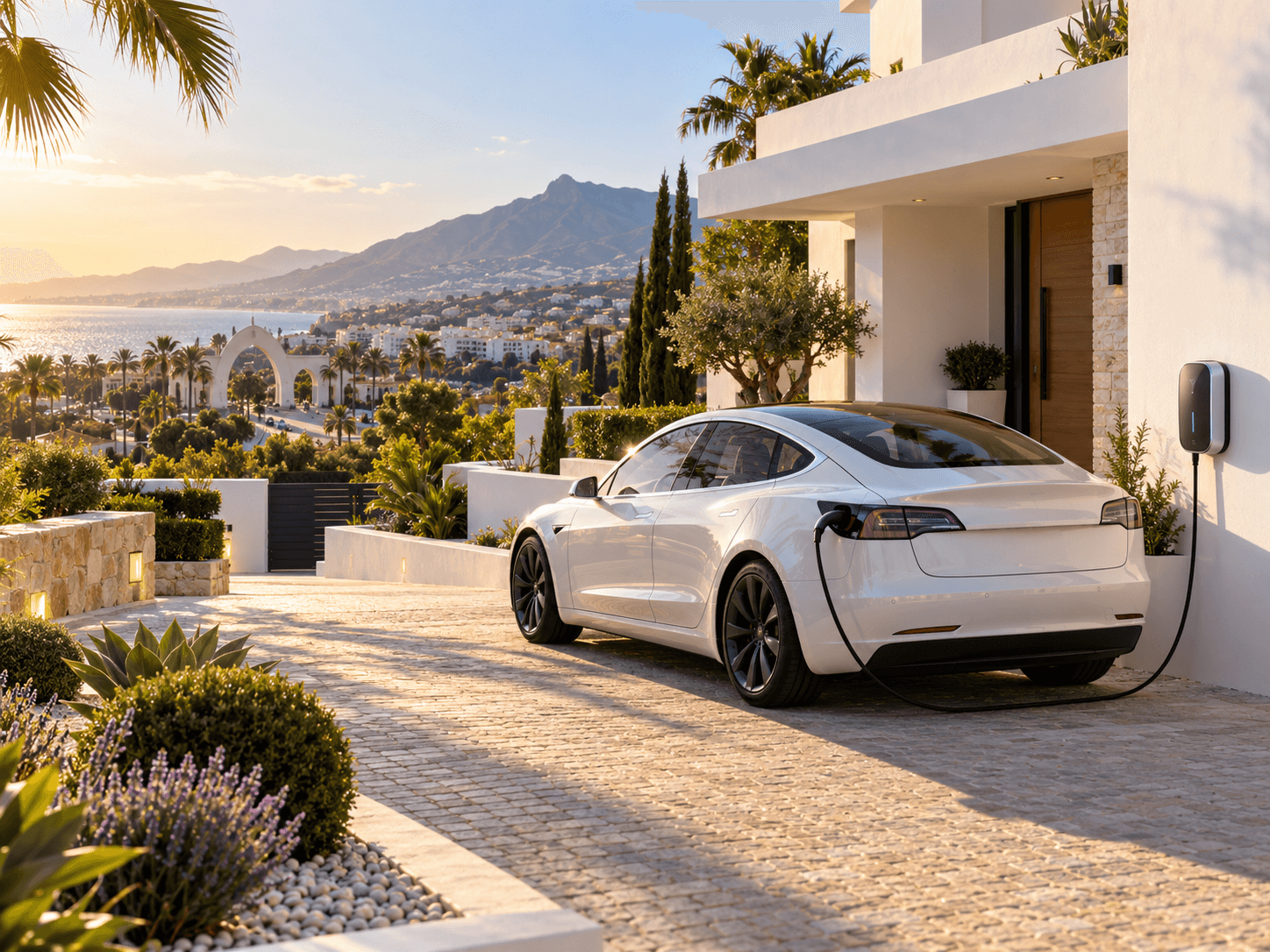 Instalación de cargador para coche eléctrico terminada por KiDi Solar en la Costa del Sol